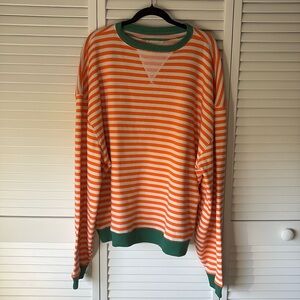 Free People We The Free Classic Striped Oversized Crewneck M